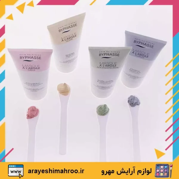 byphasse anti imperfections clay mask-Mahroo Cosmetics- ماسک خاک رس بایفاس-ماسک خاک رس ضدعیوب بایفاس-لوازم آرایش اورجینال مهرو
