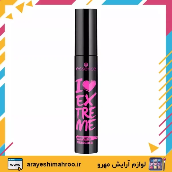 essence i love extreme crazy volume mascara black-Mahroo Cosmetics-ریمل اسنس مشکی-لوازم آرایش اورجینال مهرو